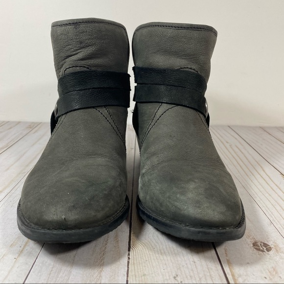 SL by Sacha London Nubuck Leather Grey Moto Ankle Boots 9 - Picture 2 of 11